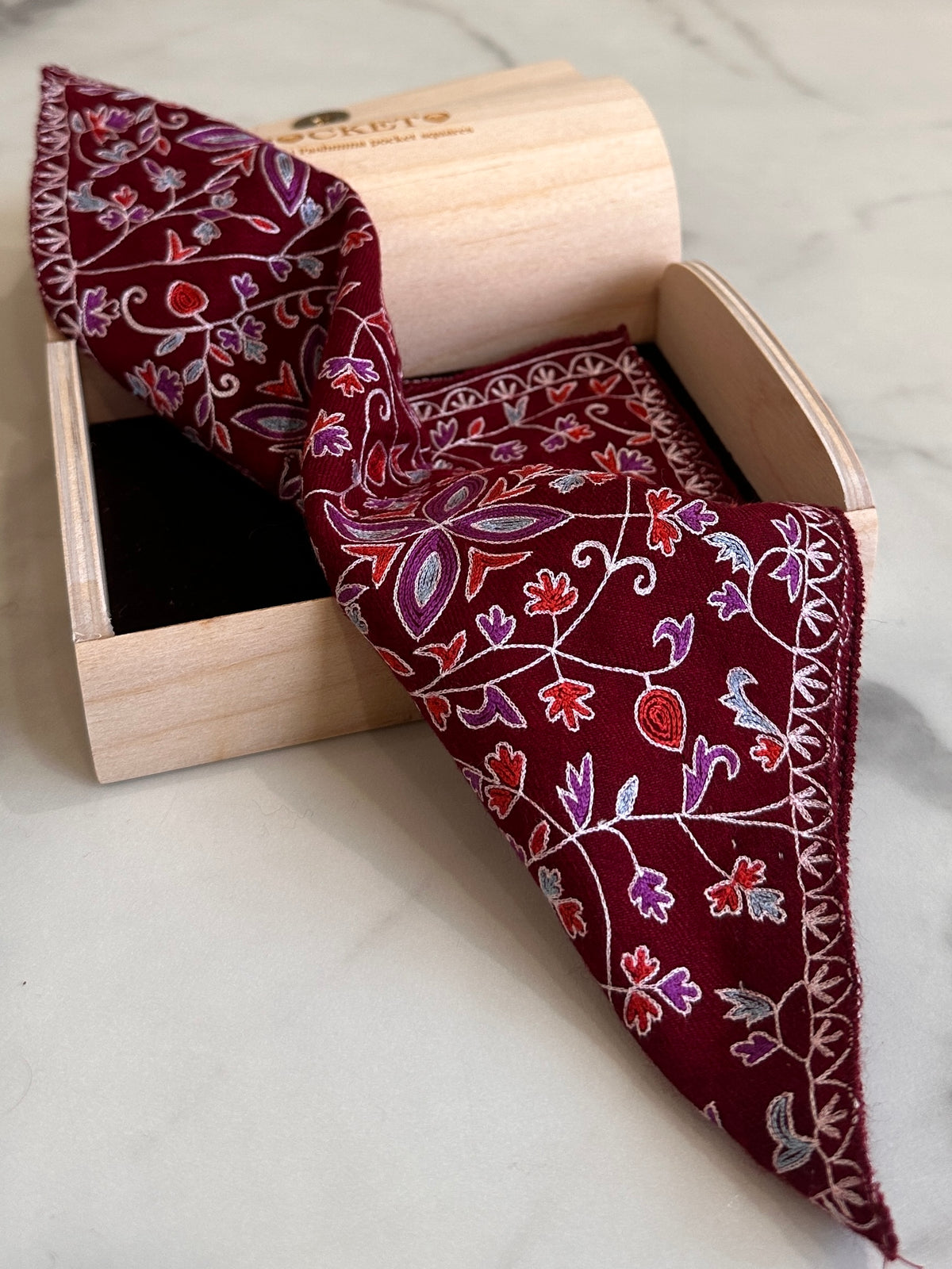 Pashmina Handloom Kalamkari Pocket Square