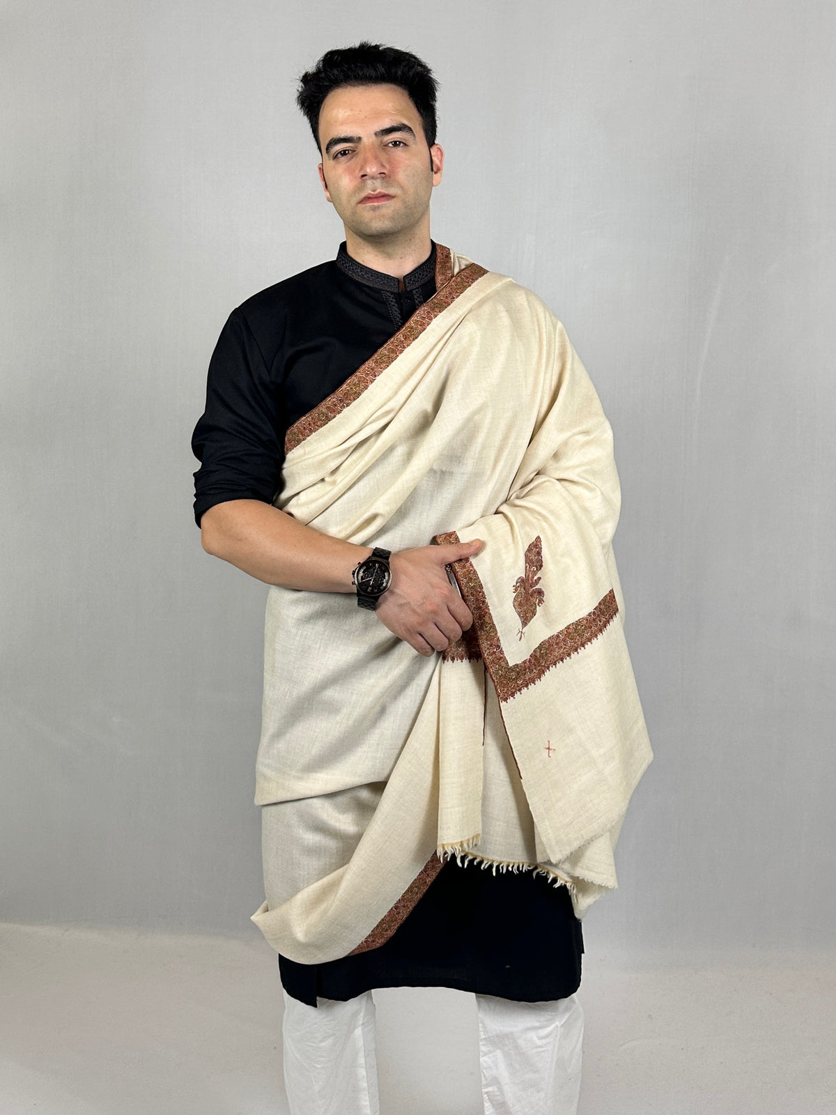 Pashmina Men's Handloom Sozni Shawl