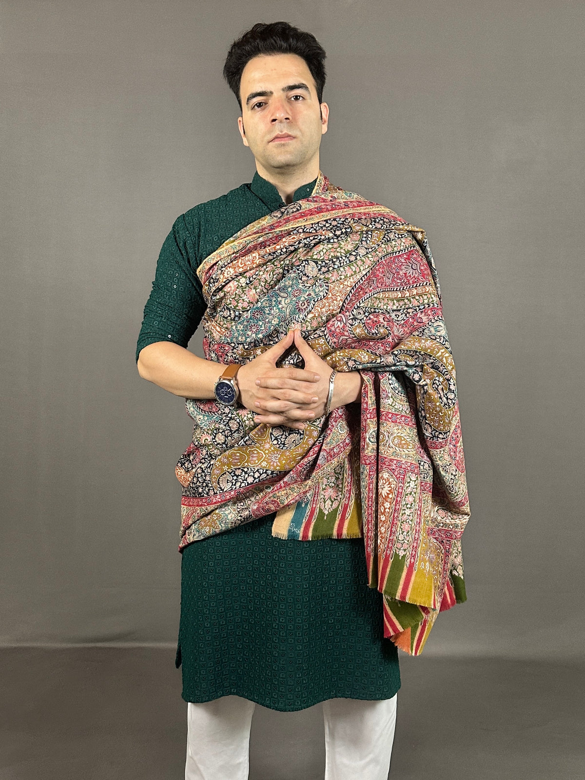 पश्मीना हैंडलूम कलमकारी शॉल