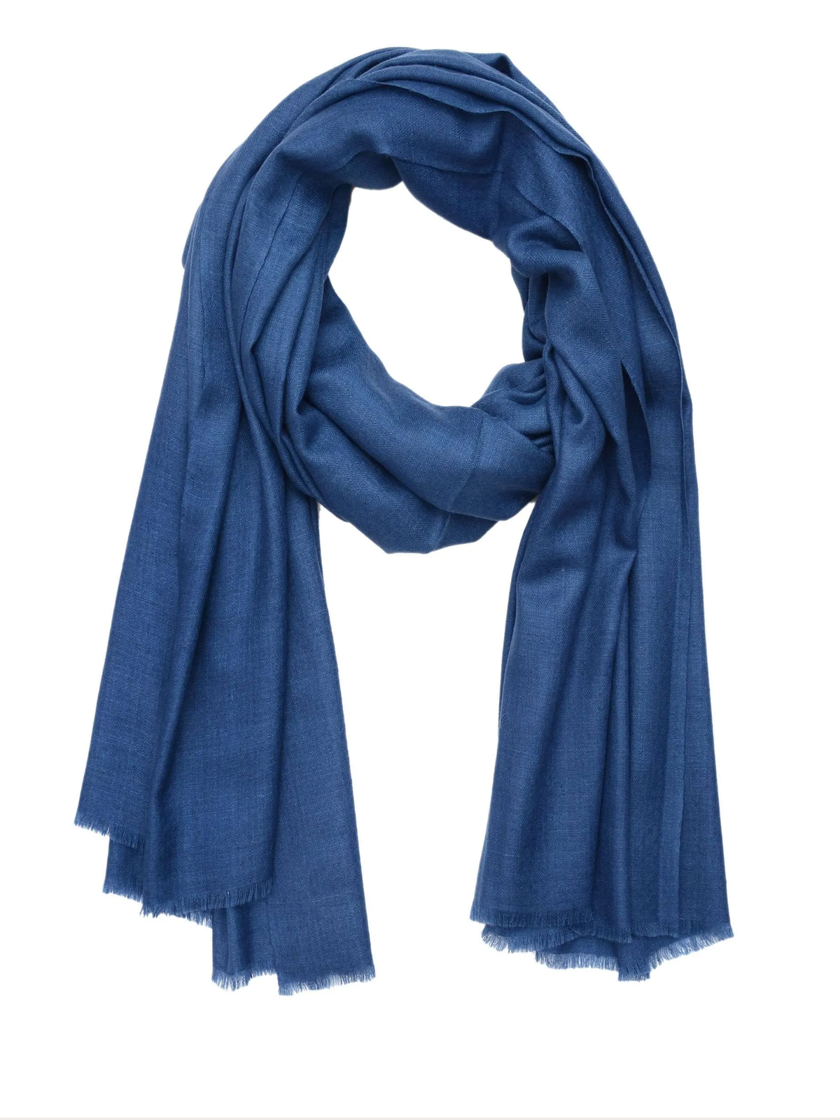 Pashmina Handloom Solid Shawl - Jeans Blue