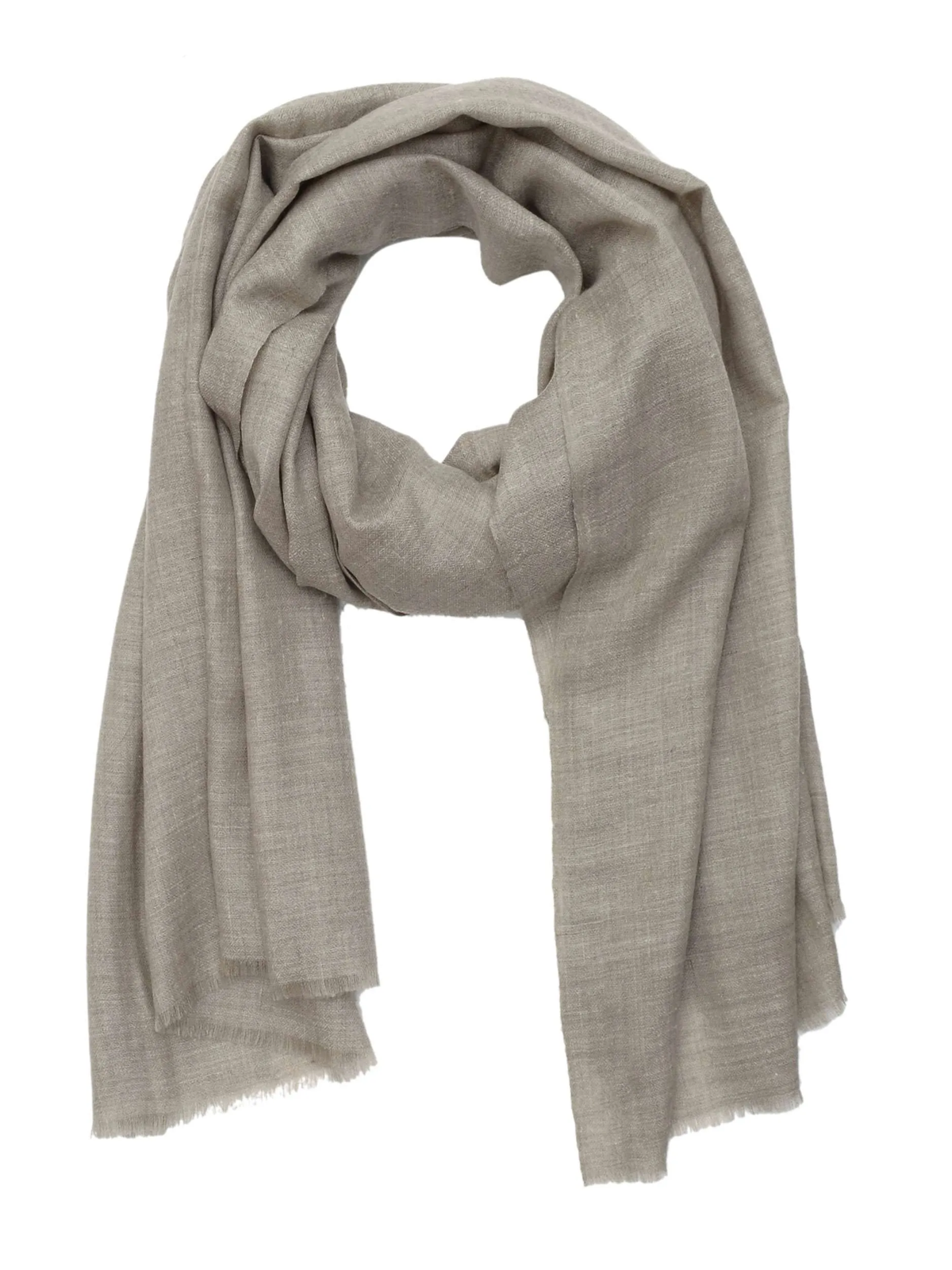 Pashmina Handloom Solid Shawl - Natural